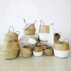 Wicker Storage Basket Household Organizer / Flower Planter Nursery Fruit - Lush Home Gallery