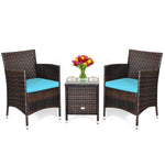 Patio Rattan Chairs Set With Coffee Table - Lush Home Gallery