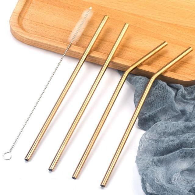 Reusable Stylish Stainless Steel Cocktails Straws - Lush Home Gallery