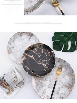 Marble Dining Dishes Set - Nordic Style - Lush Home Gallery