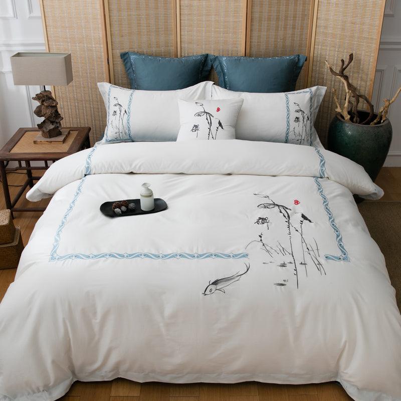 Luxury Egyptian Cotton Comforter Sets Kmart With Skin Friendly Embroidery,  Duvet Cover, Pillowcases, And Double Bed Sheet From Pipixiai, $126.31